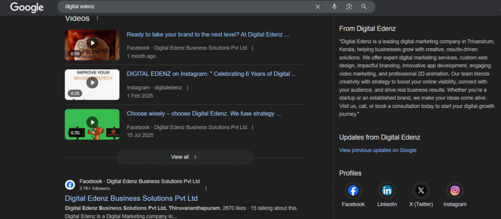 google knowledge panel